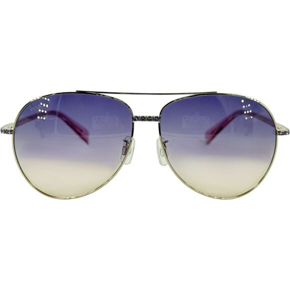 Swarovski SK0343 H Womens Metal Aviator Sunglass 16Z Shiny Palladium 62-13 Large - Picture 3 of 5